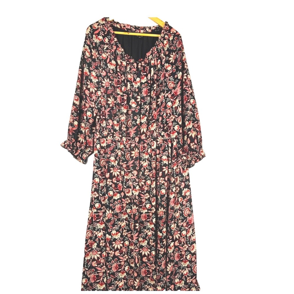 NEW Talbots Women Midi 3/4 Sleeve Boho Dress‎ 1X Whimsigoth Fairy Cottage